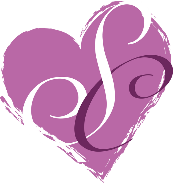 Purple heart logo for ethically made fashion, organic sleepwear womens and luxury women's sleepwear brand